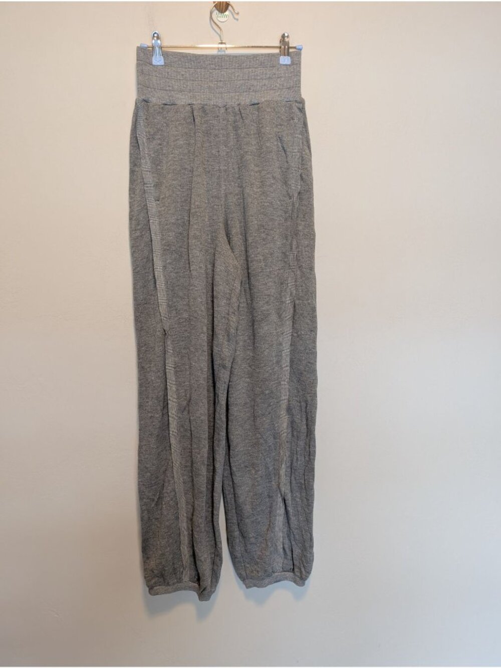 Free People Movement XS Heather Grey Rib Wide Leg Lounge Pant Yoga Activewear